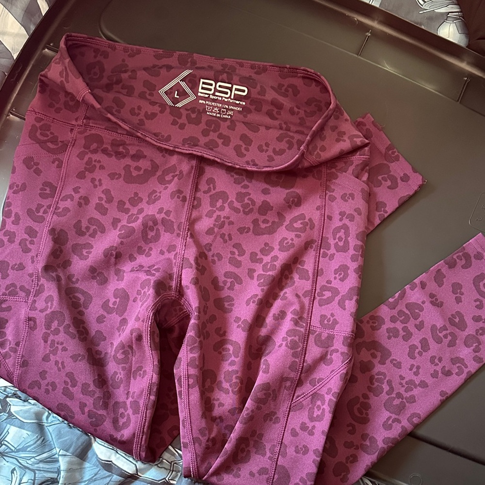BSP Women's Leopard Print Leggings - Purple